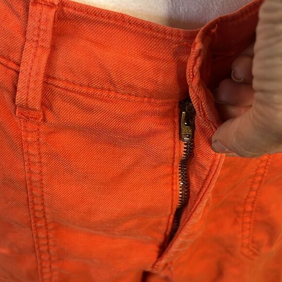 NYDJ Orange Linen Bermuda Shorts, size 8 - Picture 4 of 11